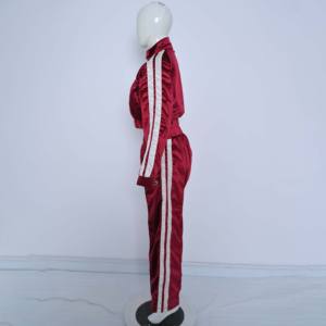 Ensemble de survêtement streetwear tendance pour femme, 100 % coton, tricoté, coupe oversize, deux pièces, style sportif décontracté - Product Image 4