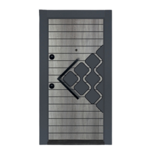 Puerta Manual Exterior Comercial de Acero Inoxidable y Madera Plástica para Almacén, con Acabado Moderno y Prevención de Incendios, para México - Product Image 2