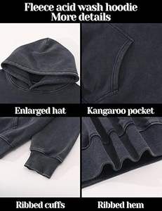 เสื้อฮู้ดซักกรดลำลองสำหรับผู้ชาย, เสื้อฮู้ดซักกรดลำลองสีทึบเสื้อผ้าแฟชั่นเข้ารูปซักกรด - Product Image 6