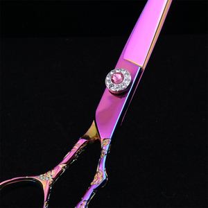 กรรไกรตัดผมด้ามจับลายมังกรแบบมืออาชีพกรรไกรทำจากสเตนเลสสตีลเคลือบหลายสีระดับพรีเมียมกระเป๋าหนัง PU สำหรับช่างตัดผม - Product Image 3