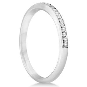 Anillo de Bodas de Media Eternidad con Pavé de Diamantes en Platino, Anillos de Diamantes de 0.18ct - Product Image 2