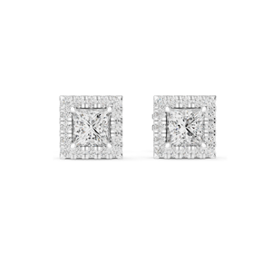 Pendientes de Diamante de Laboratorio con Corte Princesa de 1.288 CT, Claridad VVS-VS EF, Oro de 18KT, 14KT, 10KT y Plata 925, Oro Rosa, Amarillo, Blanco - Product Image 3