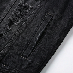 Veste en jean pour homme de haute qualité, personnalisée, à col montant, réversible, mode d'hiver, streetwear, design élégant, jean tendance, durable - Product Image 5