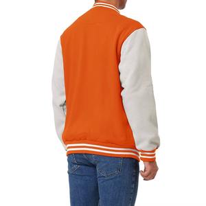 Veste universitaire en toile personnalisable avec logo pour homme et femme, idéale pour l'hiver, le baseball universitaire, avec col montant et design frontal, manches longues en coton - Product Image 4