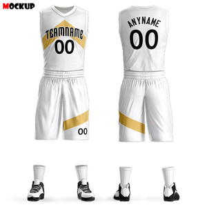Uniforme d'équipe de basket-ball personnalisé en gros pour hommes |   Ensemble de maillots de basket-ball sublimés réversibles, vêtements d'entraînement pour adultes - Product Image 6