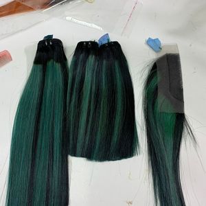 Mechones de pelo brasileño virgen natural con cutícula alineada a granel, cierre Meche Humaian Bresilienne, trama doble de máquina por proveedor de extensiones - Product Image 5