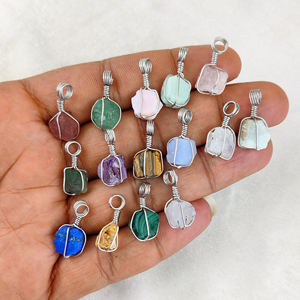 Pendentif en quartz rose naturel brut enveloppé de fil, pendentif en cage en argent sterling 925 pour la fabrication de bijoux de la Saint-Valentin - Product Image 5