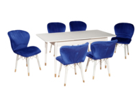 Ensemble de table à manger extensible, style européen moderne de luxe, best-seller, 6 chaises, économique, extensible pour hôtel, table en marbre économique