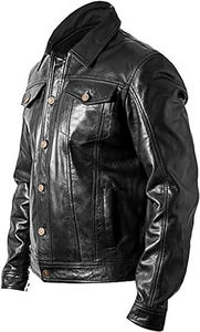 Custom Design black Color <b>Retro</b> Classic <b>Leather</b> Motorcycle <b>Jacket</b> Oem Logo Patch <b>Leather</b> Racing <b>jacket</b> for men - Product Image 3