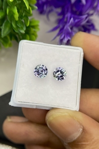 Par de lupas de forma redonda de tanzanita bicolor rara, piedra preciosa de zoisita limpia para hacer joyas, piedras preciosas sueltas a precio competitivo - Product Image 2