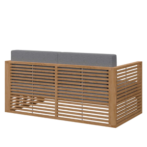 โซฟาไม้สักสามที่นั่งกลางแจ้งทันสมัยพร้อมกรอบแข็งแรงทนทานหมอนอิงกันน้ำเป็นมิตรกับสิ่งแวดล้อมใช้งานในโรงแรม - Product Image 6