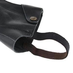 Professionnel Mini Chap Noir En Cuir Souple Équitation Demi Cheval Produits Équestres Avec Logo Personnalisé - Product Image 3