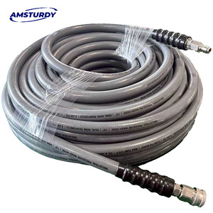 Tuyau de nettoyeur <span class=keywords><strong>haute</strong></span> <span class=keywords><strong>pression</strong></span> commercial AMSTURDY Factory OEM 50 pieds 3000 psi 5800 psi, tuyau de nettoyeur <span class=keywords><strong>haute</strong></span> <span class=keywords><strong>pression</strong></span> 3/8 pouce 4000 psi non marquant - Product Image 1