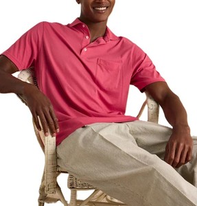 Última calidad transpirable y perfecto para el uso diario y atuendo Turn Down Collar con botón bolsillo frontal Color rosa oscuro - Product Image 3