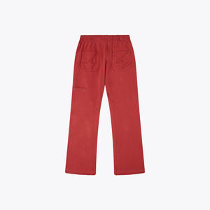 กางเกงวอร์มสำหรับวิ่งของผู้ชายกางเกงเอวสองชั้นผ้าฟลีซผ้าฝ้ายซีดจางขาบานกว้างสไตล์ลำลอง - Product Image 2