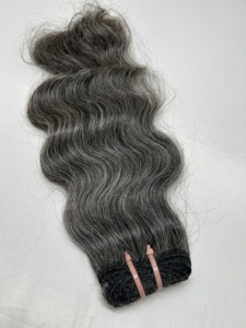 ผมแท้ 100% แบบอินเดีย เกรด 10A คุณภาพดีที่สุด ผมลอนธรรมชาติ สีเทาธรรมชาติ สำหรับต่อผม น้ำหนัก 100 กรัม/3.5 ออนซ์ 1 ชิ้น - Product Image 4