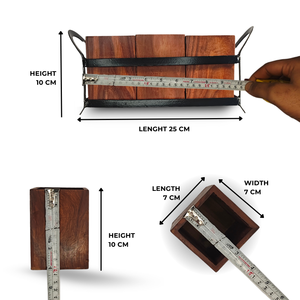 Portacucharas de Madera de Acacia Ecológico Hecho a Mano, Organizador de Utensilios Vintage con Marco Metálico, Soporte para Cubiertos de Tres Compartimentos, Apto para Lavavajillas - Product Image 5