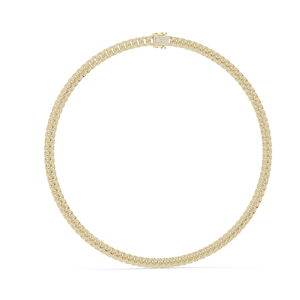 Collar de Eslabones Cubanos con Diamantes CVD VVS-VS EF de 7.208 CT, Creados en Laboratorio, Corte Brillante Redondo, Oro de 18K, 14K, Oro Rosa, Amarillo, Blanco - Product Image 1