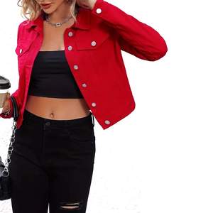 Top Trending Product Street Wear Chaqueta de mezclilla para mujer a la venta 100% Chaquetas de mezclilla de mujer de alta calidad a precio barato - Product Image 4