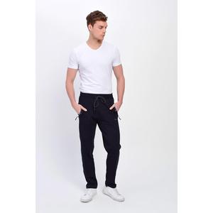 Pantaloni della tuta blu Navy con elastico in vita e tasca con cerniera