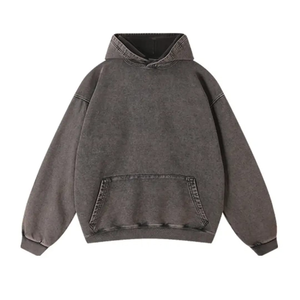 Sweat à capuche personnalisé de haute qualité lavé à l'acide Oem coton polaire tissu sweats basiques coton mélangé couleur lavage sweats à capuche pour homme - Product Image 3