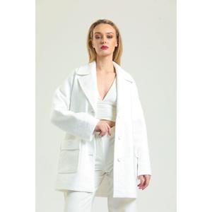 Cappotto corto con cintura corta da donna Ecru - Product Image 5
