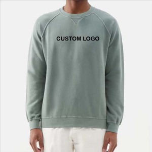 Sudadera de Cuello Redondo para Hombre, Corte Regular, con Logotipo Personalizado Estampado en la Parte Delantera, Estilo Casual Otoñal, Manga Raglán, Color Sólido, Algodón - Product Image 1