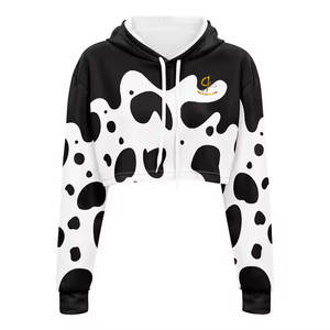 Mejor Venta de logotipo personalizado de impresión de peso ligero mejor diseño de las mujeres Crop Top sudaderas con capucha de manga larga - Product Image 1