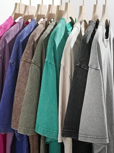 Fabricante de alta calidad con su propio logotipo de marca Camiseta personalizada Camiseta vintage lavada Camiseta de lavado ácido para hombres Envío DDP - Product Image 2