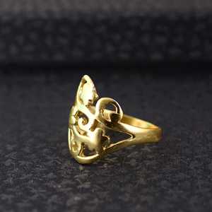 2026 Hot Selling Boho Floral <b>Ring</b> Ethnic Brass Jewelry Women 18k Gold Plated Vintage Swirl <b>Statement</b> <b>Ring</b> for Wholesale/OEM/ODM - Product Image 3