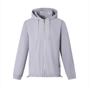 Veste coupe-vent à capuche pour homme OEM, design minimaliste, imperméable, coupe-vent, ourlet ajusté pour les activités de plein air - Product Image 1