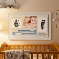 Cadre photo en bois pour empreintes de mains et de pieds de bébé, souvenir DIY, cadeau pour maman, décoration de la maison