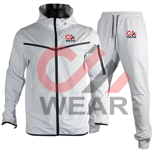 Vente en gros de survêtements pour hommes de qualité supérieure avec fermeture éclair 2 pièces Ensemble de jogging à capuche Survêtement en polaire technique - Product Image 1