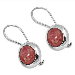 Boucles d'oreilles pendantes vintage en argent avec pierre précieuse rose, plaqué or, or blanc et diamants, bijoux pour femmes pour les mariages - Product Image 2