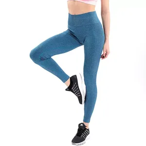 Women's Seamless Yoga <b>Leggings</b> Wholesale Sport Workout Gym Printed Polyester Spandex Waist Logo - Product Image 6