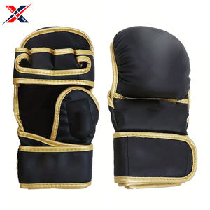 ถุงมือชกมวยที่ทำจากหนังและหนังไมโครไฟเบอร์สำหรับผู้ใหญ่ทุกเพศปรับสายรัดข้อมือน้ำหนักเบาใช้ฝึกซ้อม - Product Image 1