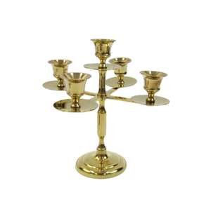 เชิงเทียนอลูมิเนียมเคลือบเงาพร้อมแขน5ชิ้นเชิงเทียนโลหะ - Product Image 5