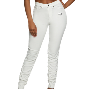 Femmes nouveau Style taille moyenne cordon plissé empilé Leggings pantalon évasé personnalisé dame Cargo pantalon pour filles plat avant - Product Image 1