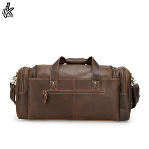 Sac de voyage en cuir de haute qualité pour hommes, grande capacité, logo personnalisé OEM ODM, sac de voyage en cuir véritable pour voyager - Product Image 4