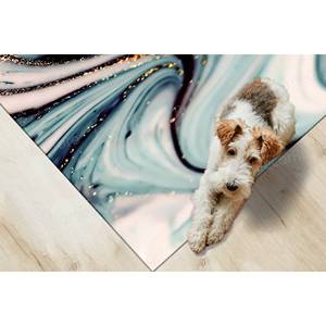 Blue And Gold Marble Printed <b>Rug</b> - Luxury Home Decor,<b>Chenille</b> <b>Rug</b> - Product Image 4