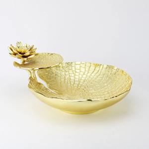 Cuencos decorativos de Metal con acabado dorado para servir, cuencos decorativos para mesa de casa para el hogar, cocina, mesa de comedor, fiesta y uso de boda - Product Image 1