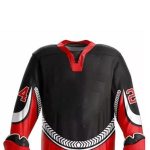 ¡Fabricante directo! Conjuntos de uniformes de hockey con logotipo personalizado estilo OEM con impresión por sublimación personalizada a precio de fábrica competitivo - Product Image 4