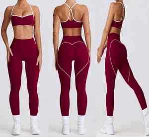 2025 femmes rembourré réglable Yoga soutien-gorge et taille haute Scrunch bout à bout Gym Leggings ensembles 2 pièces sans couture vêtements actifs - Product Image 1