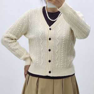 Débardeur basique à col en V pour femme, manches longues, tricot acrylique, anti-rides, pour l'automne, OEM, décontracté - Product Image 4