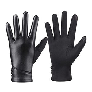 Nouveaux gants d'hiver en cuir pour femmes de haute qualité, personnalisés OEM, doublés de laine, pour les sports de plein air, coupe-vent, chauds, tendance, Pakistan - Product Image 2
