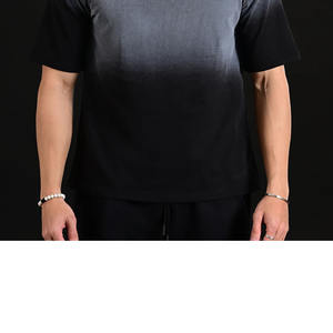 T-shirt noir oversize à épaules tombantes, délavé au soleil, effet délavé à l'acide, grande taille, vintage, en coton épais 250 GSM, haute qualité - Product Image 4