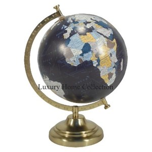 Globo de diseño impresionante de Metal con aspecto real moderno con soporte pulido brillante de Color dorado suministros de mesa de oficina con acento de diseñador - Product Image 4