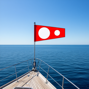 Nautical Signal <b>Flag</b> 100x340cm Red With White Circles For Boating Use - Product Image 3