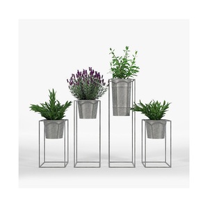 custom wall mounted flower <b>pots</b> garden accessories galvanized metal balcony <b>herb</b> decoration hanging planter - Product Image 4
