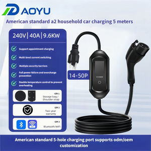 Chargeur de voiture électrique portable de niveau 2, 40A, 9,6 kW, type 1, station de recharge à domicile, courant réglable, écran LCD, prise NEMA, IP65, rapide - Product Image 6